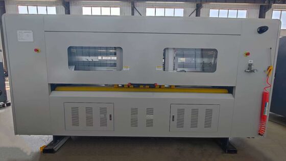 Steel Automatic box making machine including PLC control system size 3200mm X1900mm X 2000mm designed for automated packaging solutions